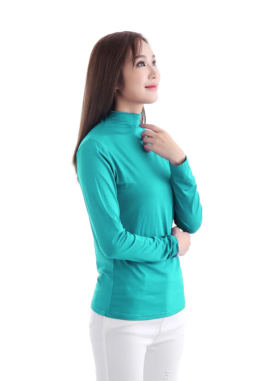 Green Long Sleeve High Collar Base Coat OM410 - Image 11