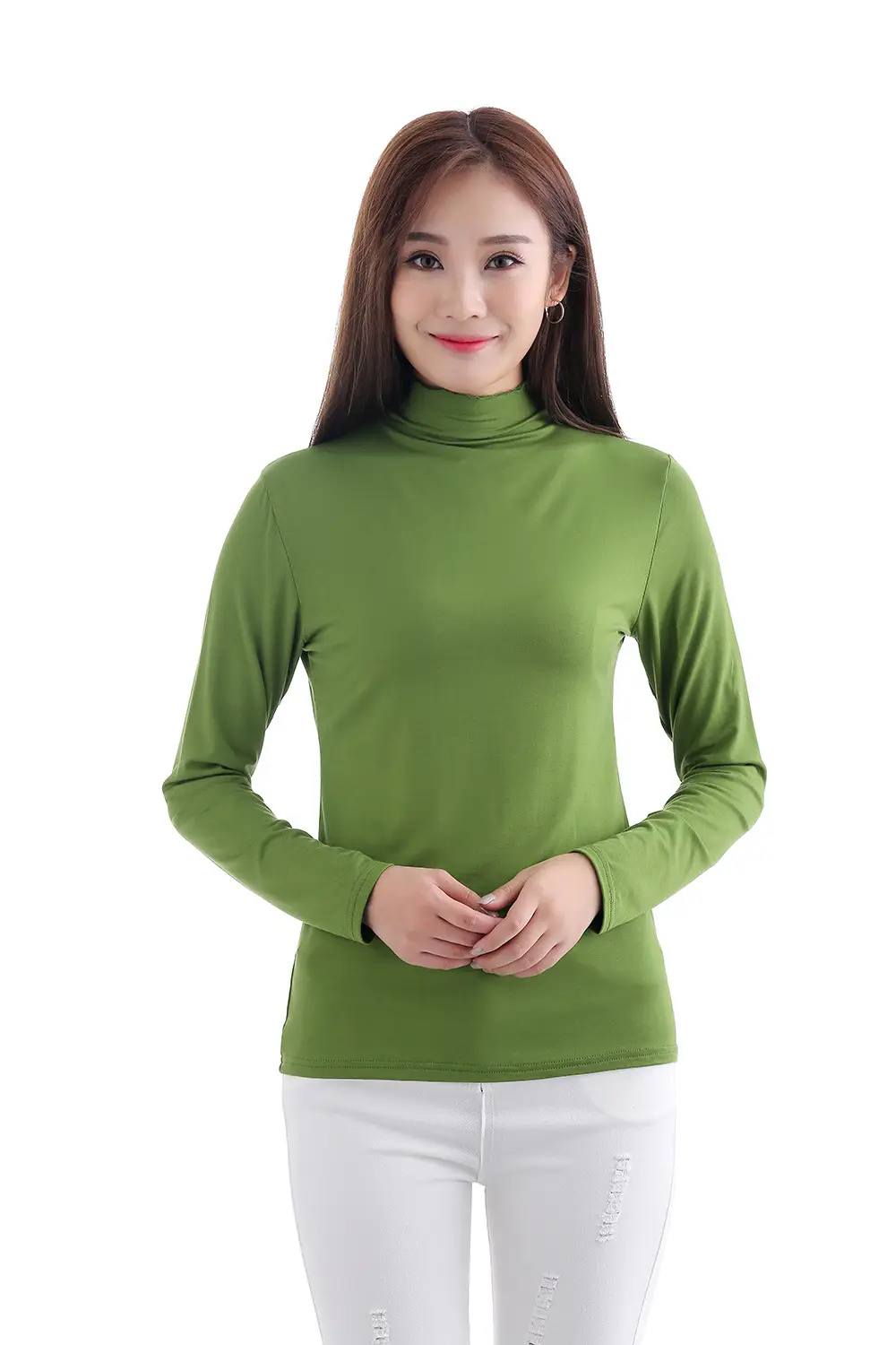 Green Long Sleeve High Collar Base Coat OM410 - Image 12