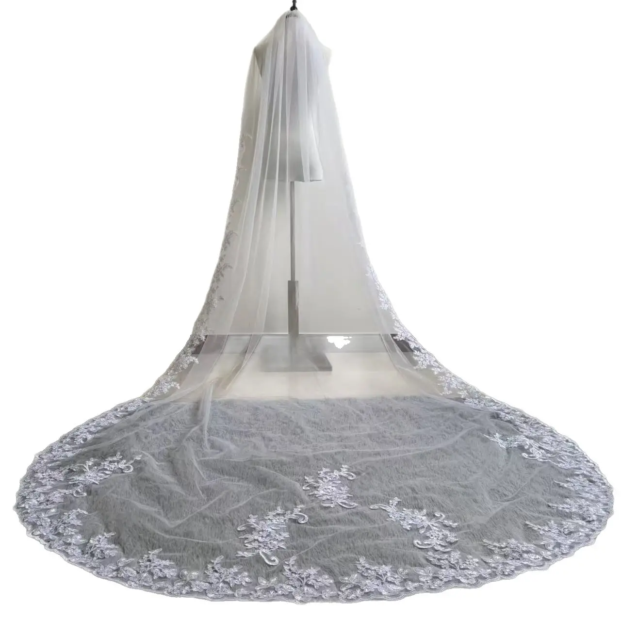 3m Cross-Border Wedding Veil Swiss Mesh Metal Comb Headdress