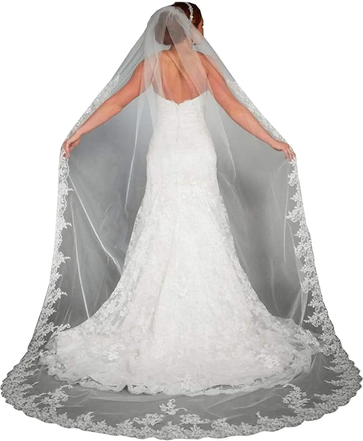 3m Cross-Border Wedding Veil Swiss Mesh Metal Comb Headdress