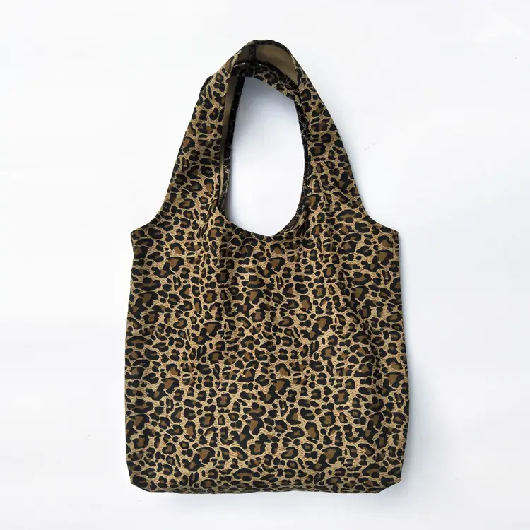 Leopard Print Women's Cloth Shoulder Bag Green - Image 8