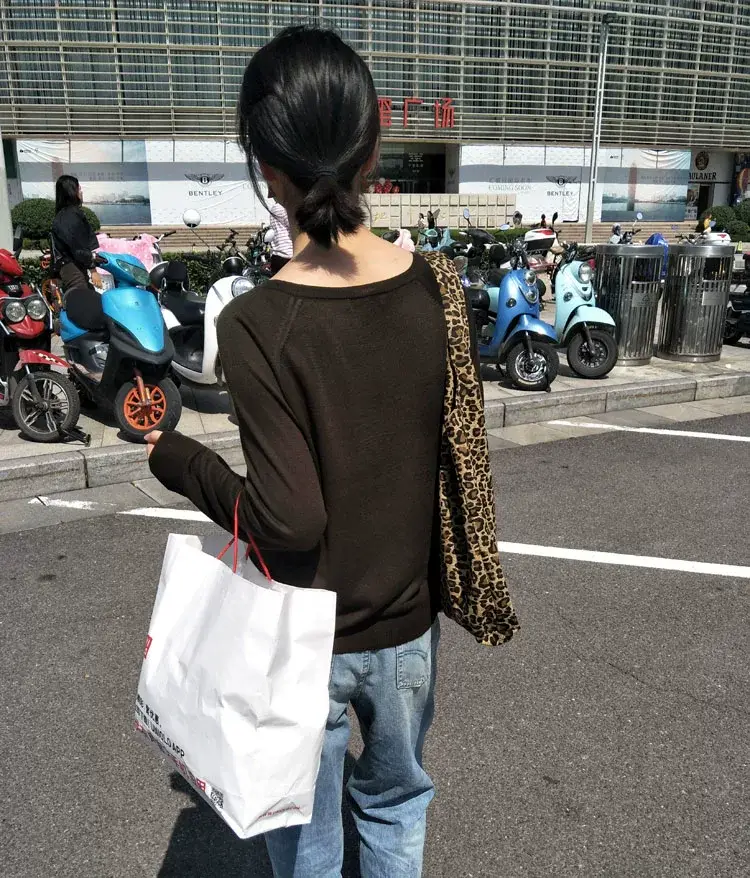Leopard Print Women's Cloth Shoulder Bag Green — feature 11