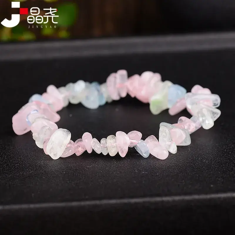 Pink Asymmetrical Crystal Bracelet for Men Women - Image 23