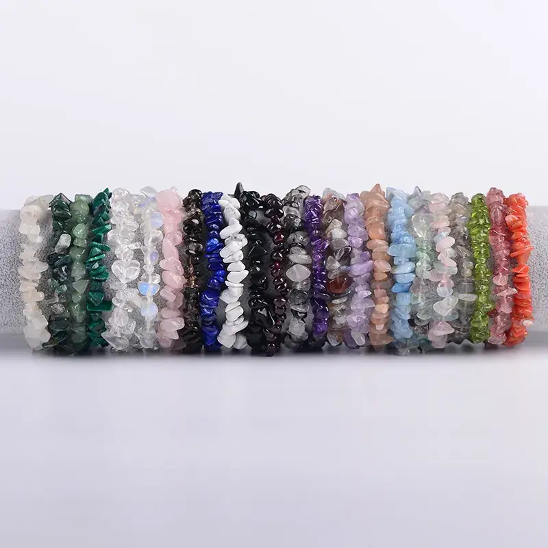 Pink Asymmetrical Crystal Bracelet for Men Women - Image 26