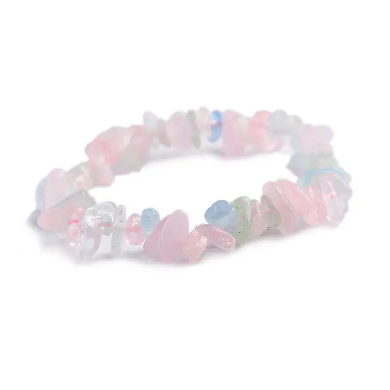 Pink Asymmetrical Crystal Bracelet for Men Women - Image 27