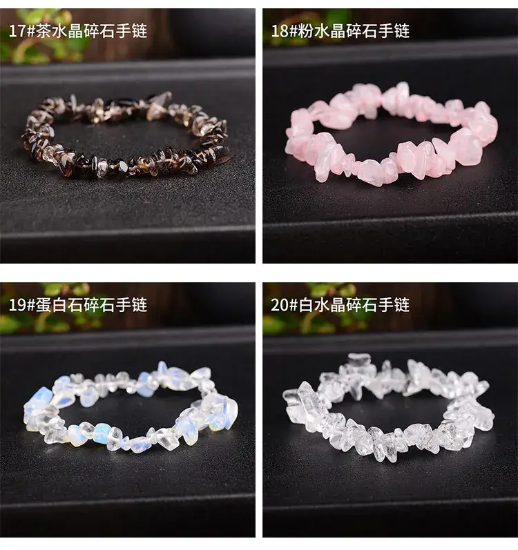 Pink Asymmetrical Crystal Bracelet for Men Women — feature 12