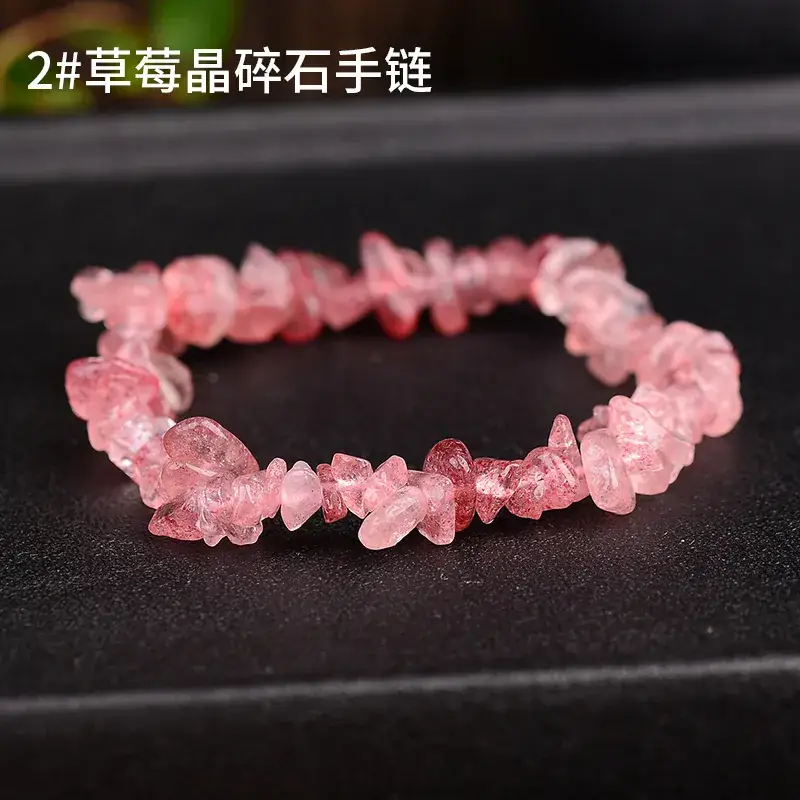 Pink Asymmetrical Crystal Bracelet for Men Women - Image 2