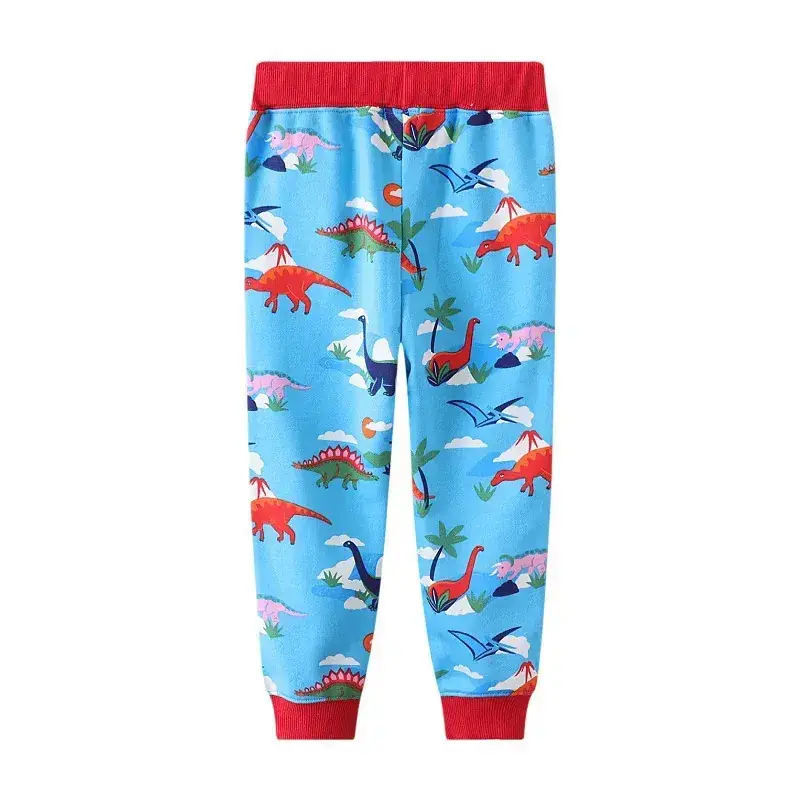 Children's Dinosaur Print Casual Sweatshirt Suit Blue Red - Image 5