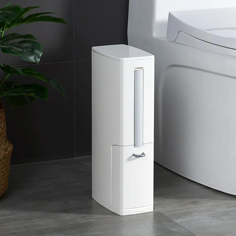 White Reusable Toilet Brush Set for Home & Office - Image 6
