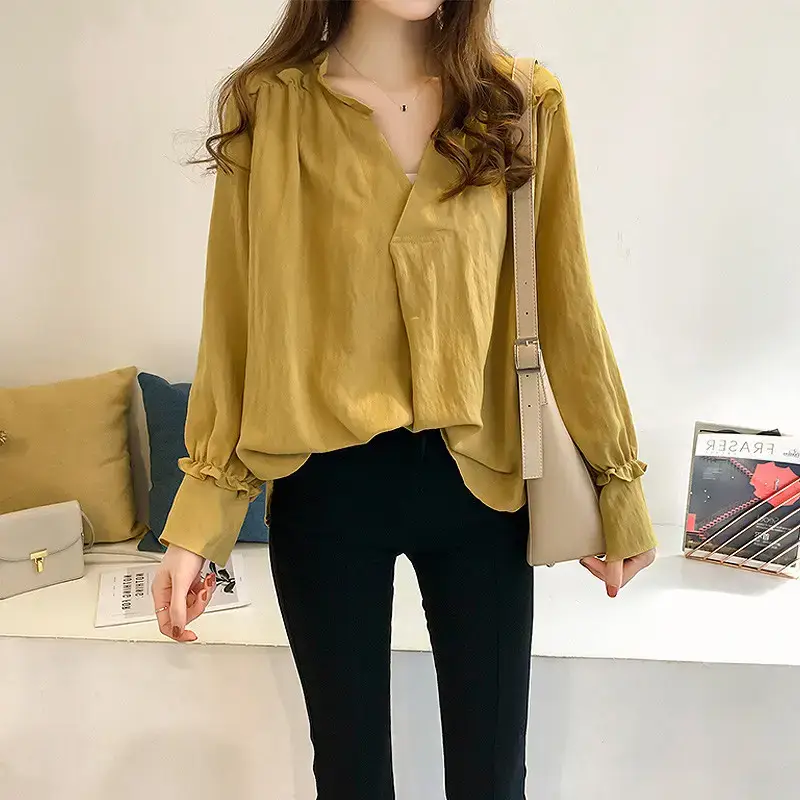 2026 Long Sleeve V-Neck T-Shirt for Plus Women - Image 5