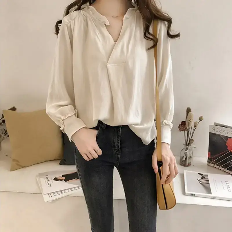 2026 Long Sleeve V-Neck T-Shirt for Plus Women - Image 2