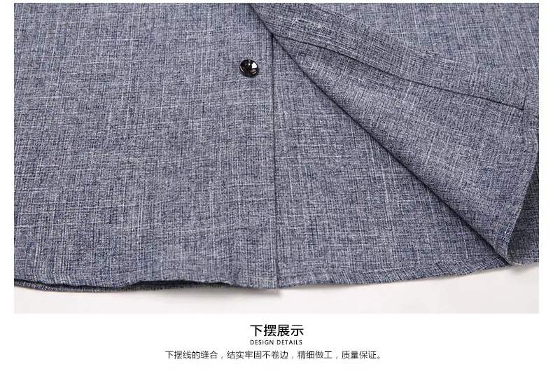 Men's Blue Long Sleeve Shirt Solid Color Real Pocket Business Casual — feature 41