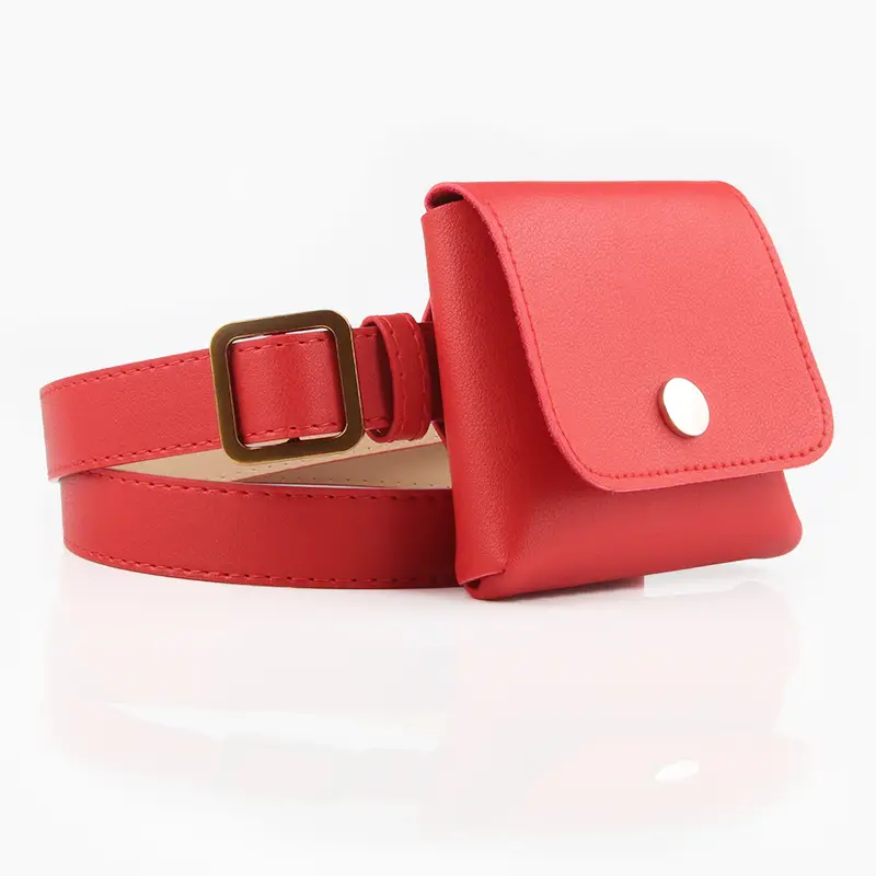 Red Cross-Belt Key Phone Bag for Women