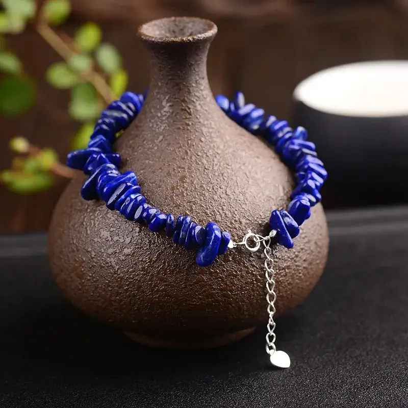 Jingyao Crystal Raw Stone Bracelet S925 Silver Extended Chain - Image 25