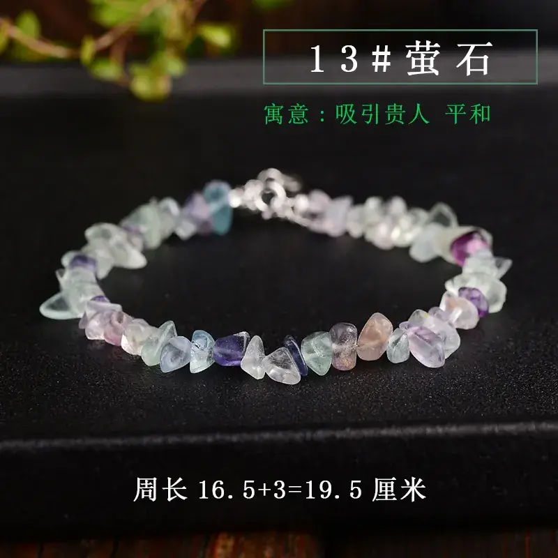 Jingyao Crystal Raw Stone Bracelet S925 Silver Extended Chain - Image 13
