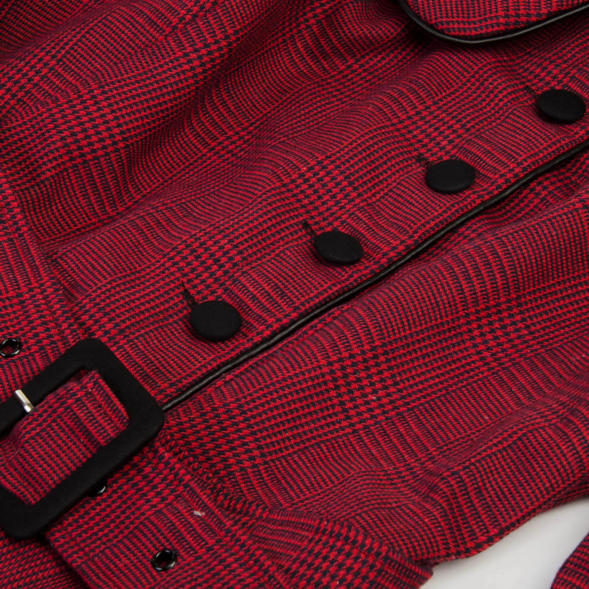 Maroon A-Line Skirt Doll Collar Dress — feature 8