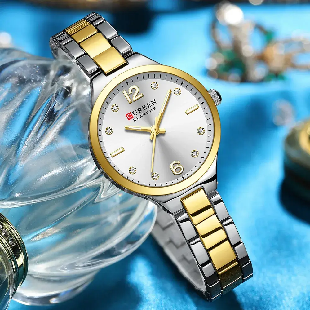 Curren Gold Plated Women's Quartz Watch with Diamond Dial - Image 9