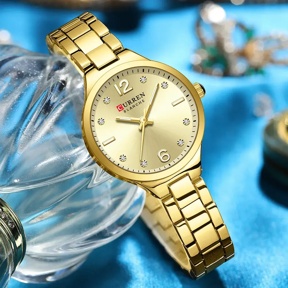 Curren Gold Plated Women's Quartz Watch with Diamond Dial - Image 10