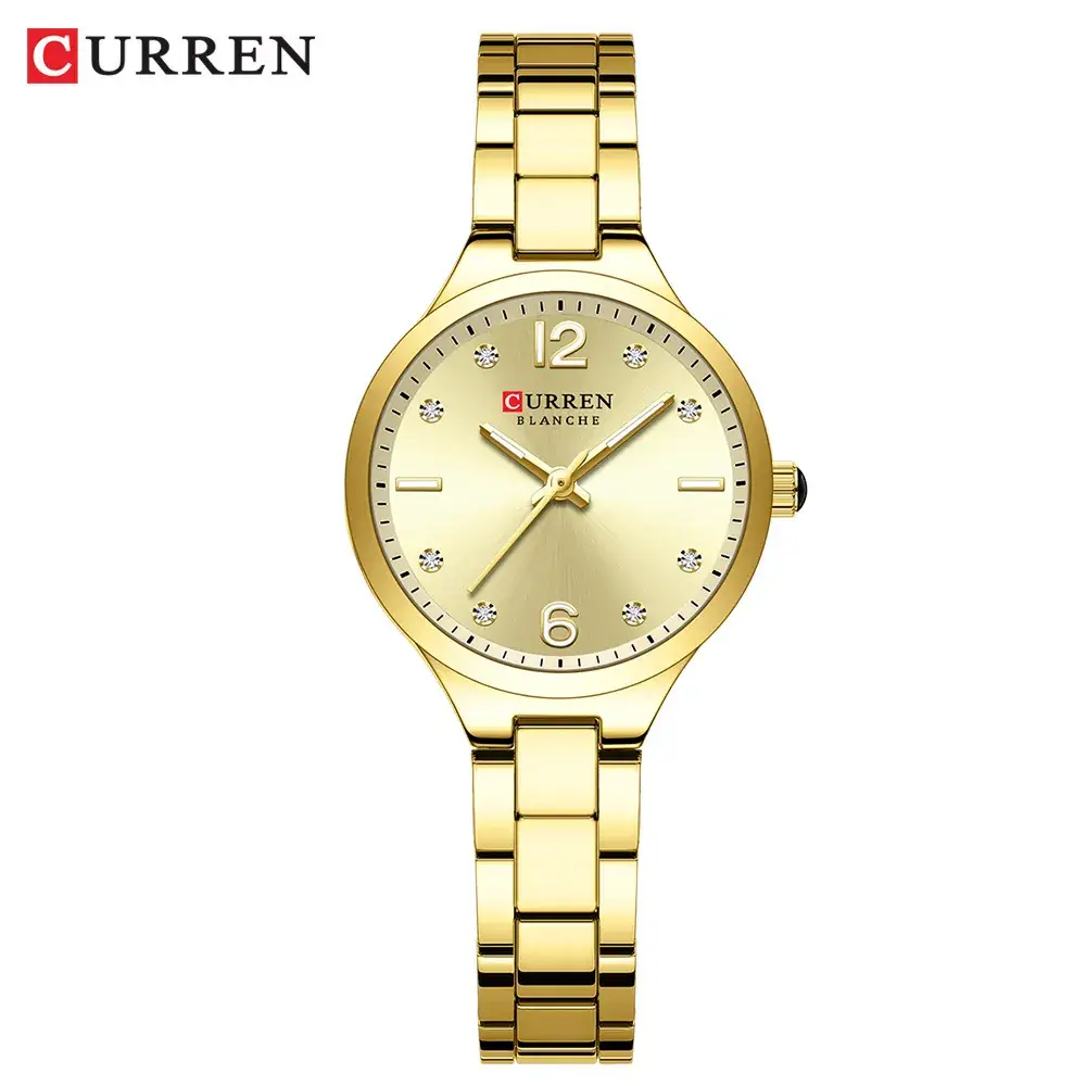 Curren Gold Plated Women's Quartz Watch with Diamond Dial - Image 5