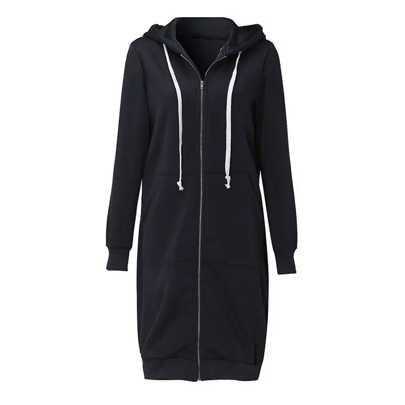 Women Winter Hooded Hoodie Navy Blue Long Sleeve — feature 15