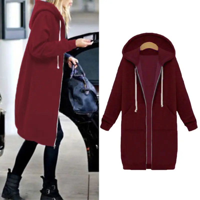 Women Winter Hooded Hoodie Navy Blue Long Sleeve — feature 8