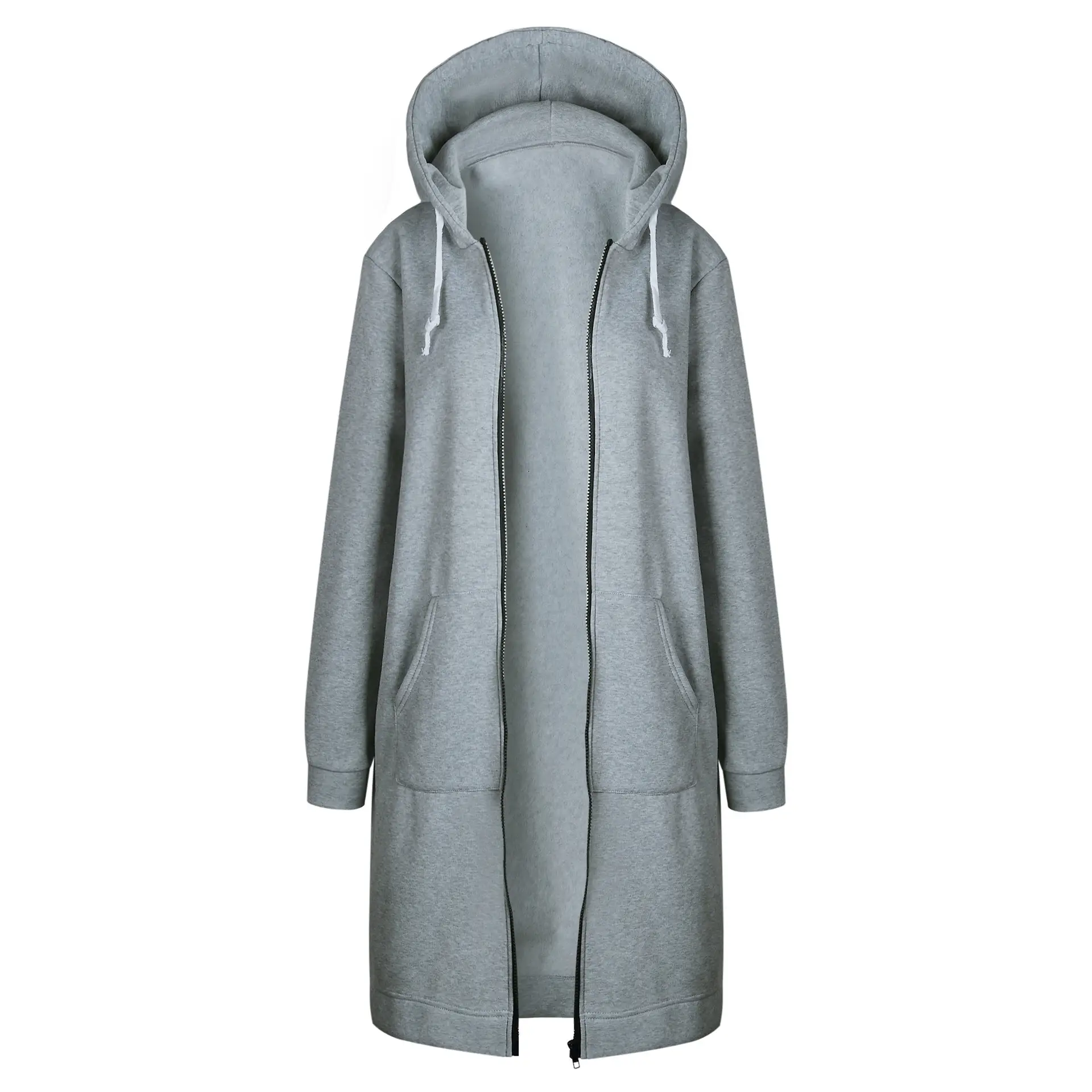 Women Winter Hooded Hoodie Navy Blue Long Sleeve - Image 3