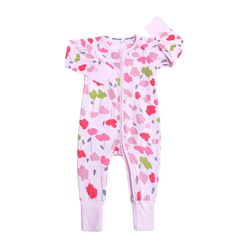 Baby Jumpsuit Double Zipper Pink Zebra Print - Image 6