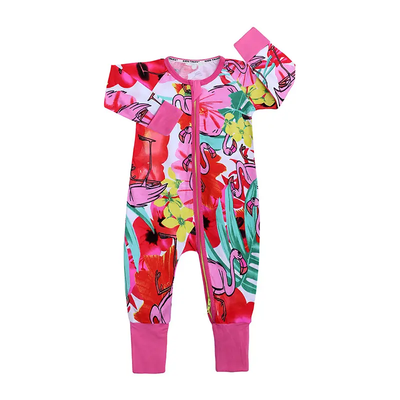 Baby Jumpsuit Double Zipper Pink Zebra Print - Image 14