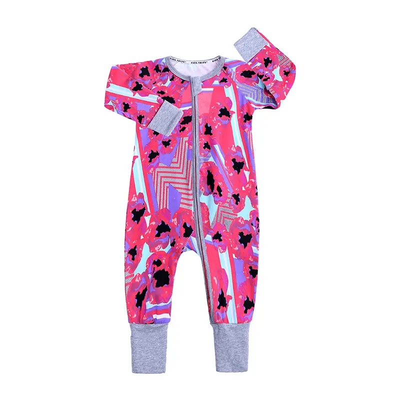 Baby Jumpsuit Double Zipper Pink Zebra Print - Image 18