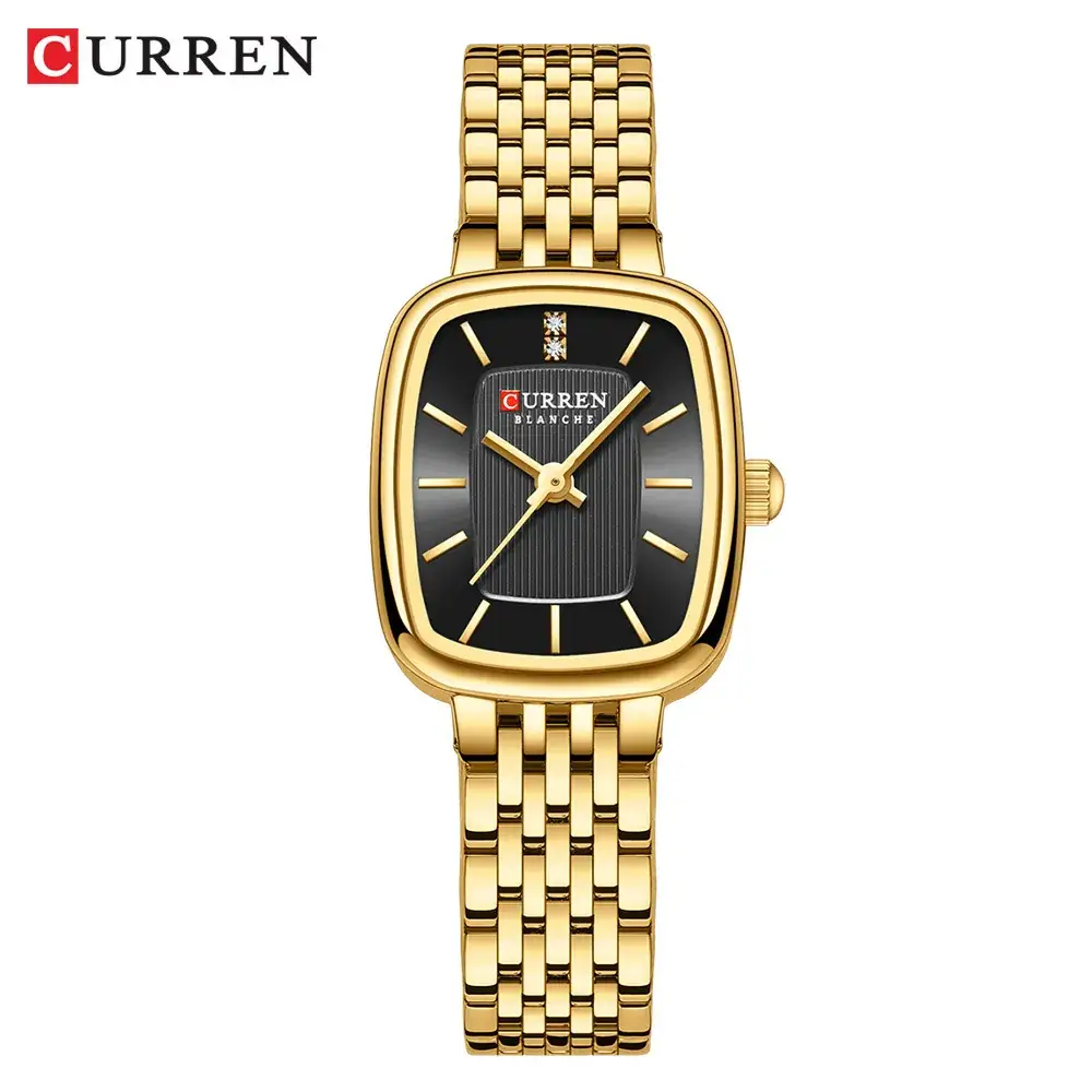 Women's Gold Green Dial Waterproof Quartz Watch - Image 4
