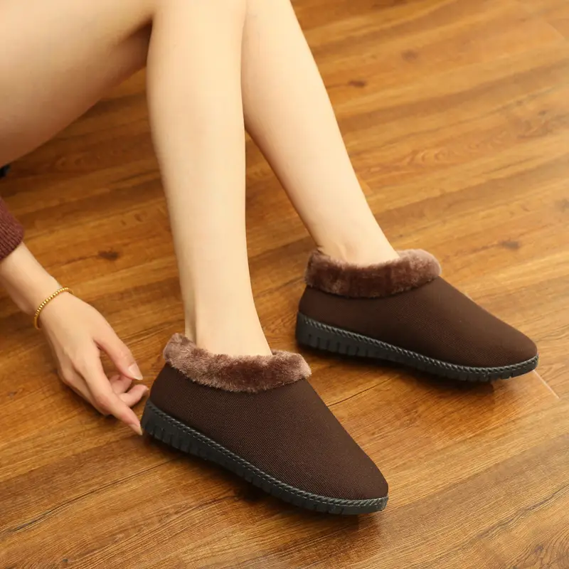 2025 Winter Women's Fleece Lined Slippers Black - Image 7