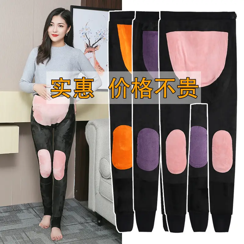 Fleece Lined Belly Support Pants for Women Plus Size - Image 7