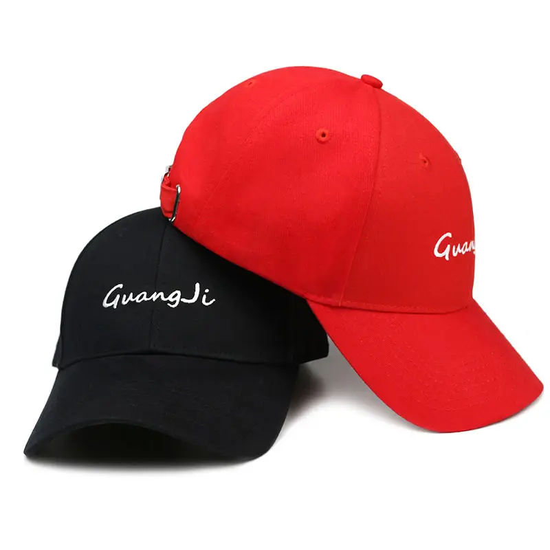 Women Red Black Embroidered Hip Hop Caps - Image 5
