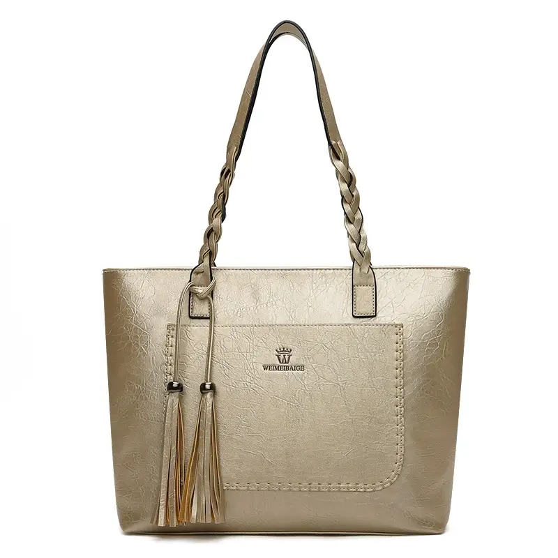Women's Tassel Shoulder Bag Brown Leather Large Capacity — feature 5