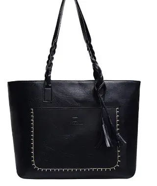 Women's Tassel Shoulder Bag Brown Leather Large Capacity - Image 2