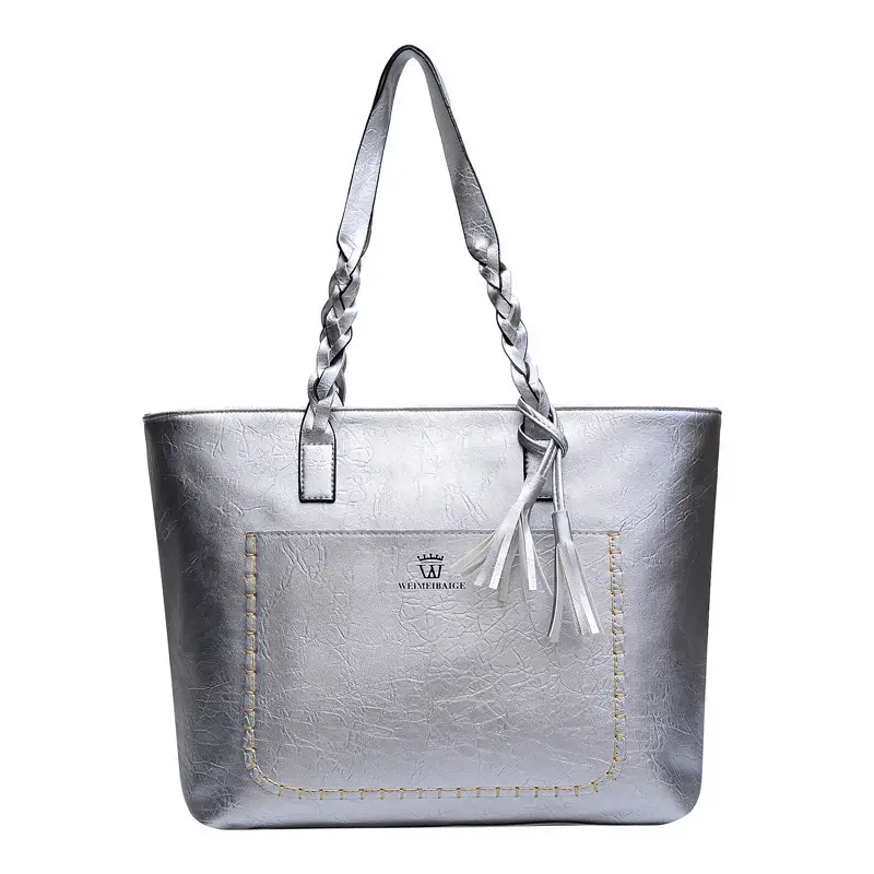 Women's Tassel Shoulder Bag Brown Leather Large Capacity - Image 5