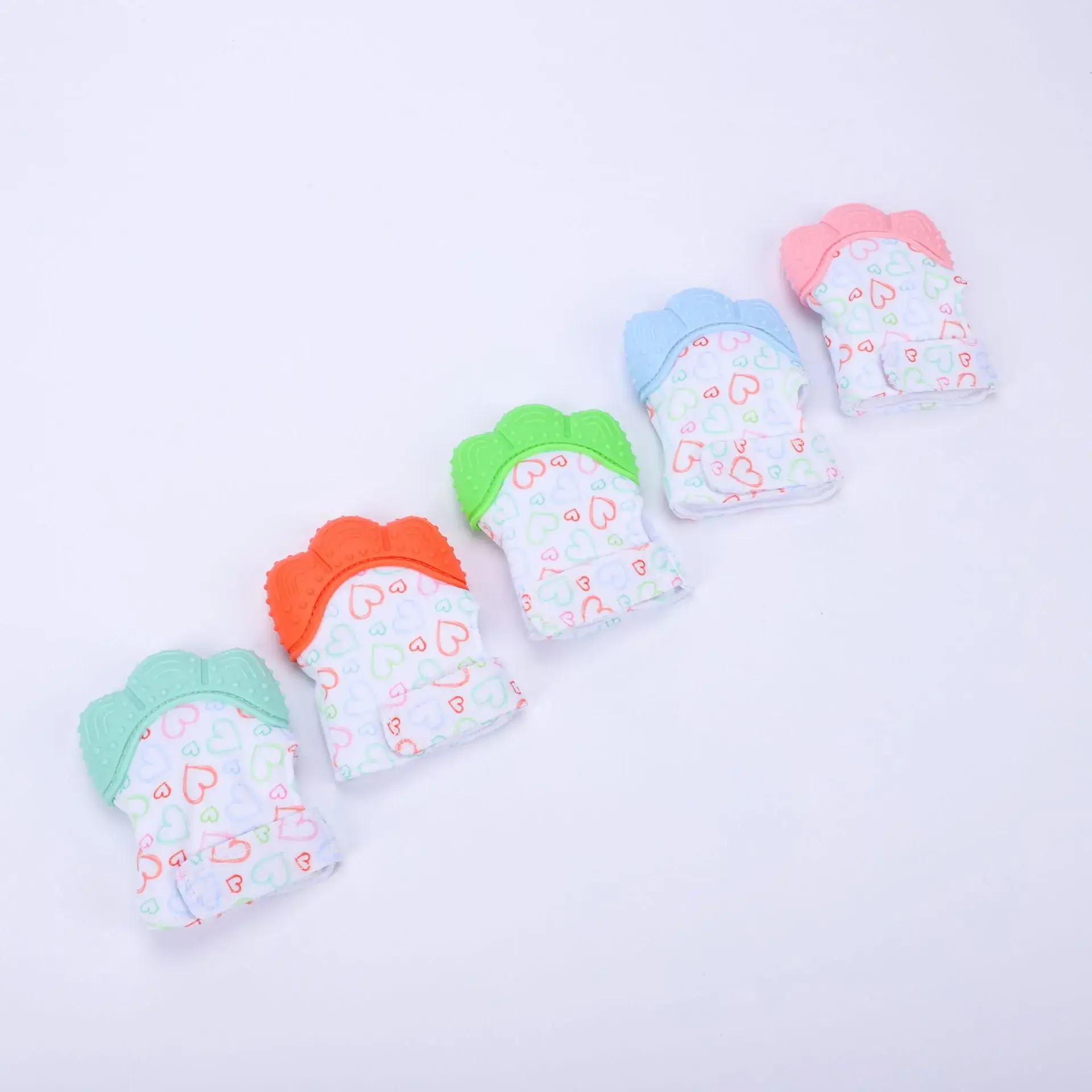 Pink Cartoon Baby Silicone Molar Gloves for Anti-Biting