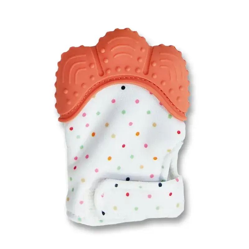 Pink Cartoon Baby Silicone Molar Gloves for Anti-Biting