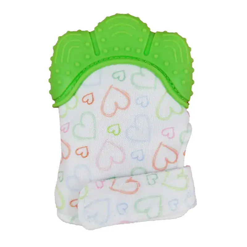 Pink Cartoon Baby Silicone Molar Gloves for Anti-Biting