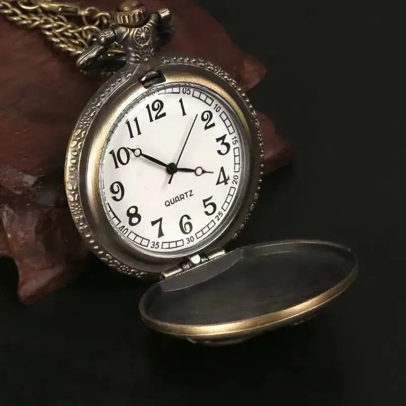Twelve Zodiac Embossed Bronze Pocket Watch Necklace - Image 15