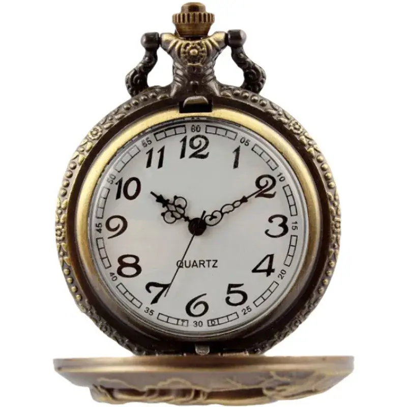 Twelve Zodiac Embossed Bronze Pocket Watch Necklace - Image 17