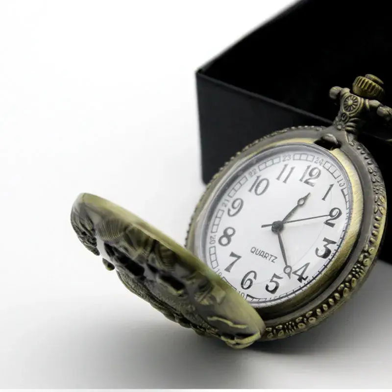 Twelve Zodiac Embossed Bronze Pocket Watch Necklace — feature 13