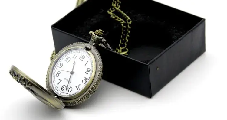 Twelve Zodiac Embossed Bronze Pocket Watch Necklace — feature 9