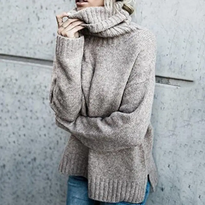 2025 Women's Long Sleeve Knitted Sweaters Grey - Image 4