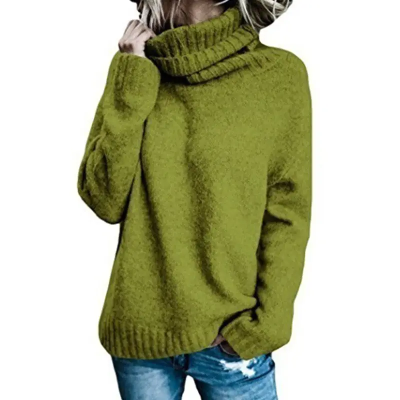 2025 Women's Long Sleeve Knitted Sweaters Grey - Image 6