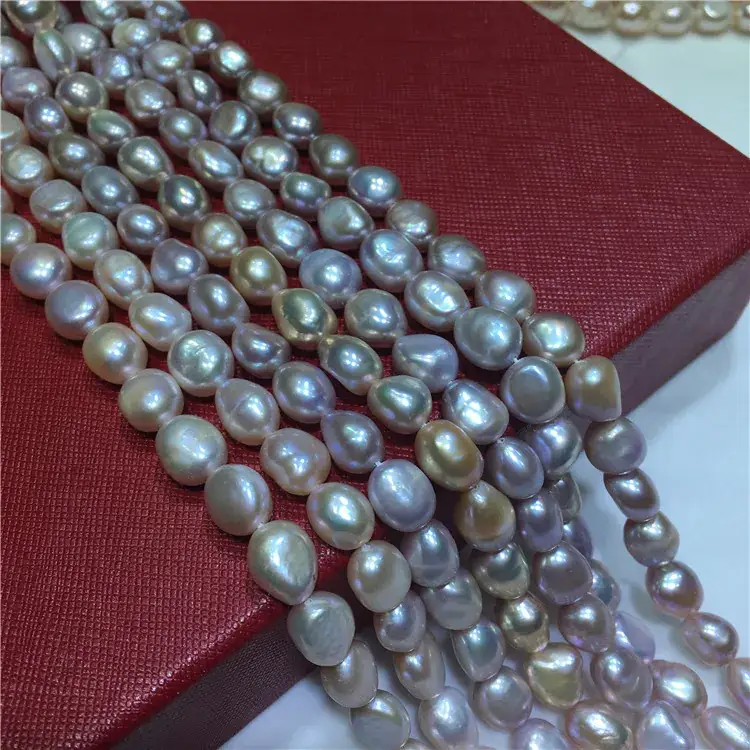 8-9mm Double Sided Light Pearl Necklace Wholesale - Image 4