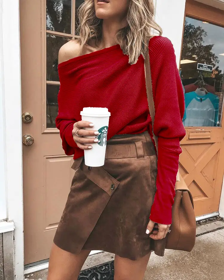 Women's Off-Shoulder T-Shirt Jacket Brown Low Waist Short Pants Set - Image 6