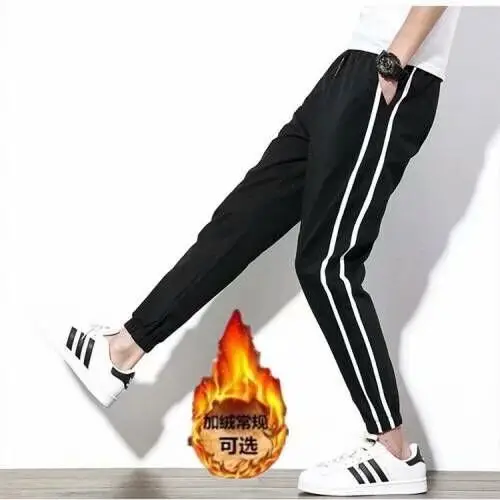 Harlan Men's Velvet Padded Casual Pants Black Winter - Image 7