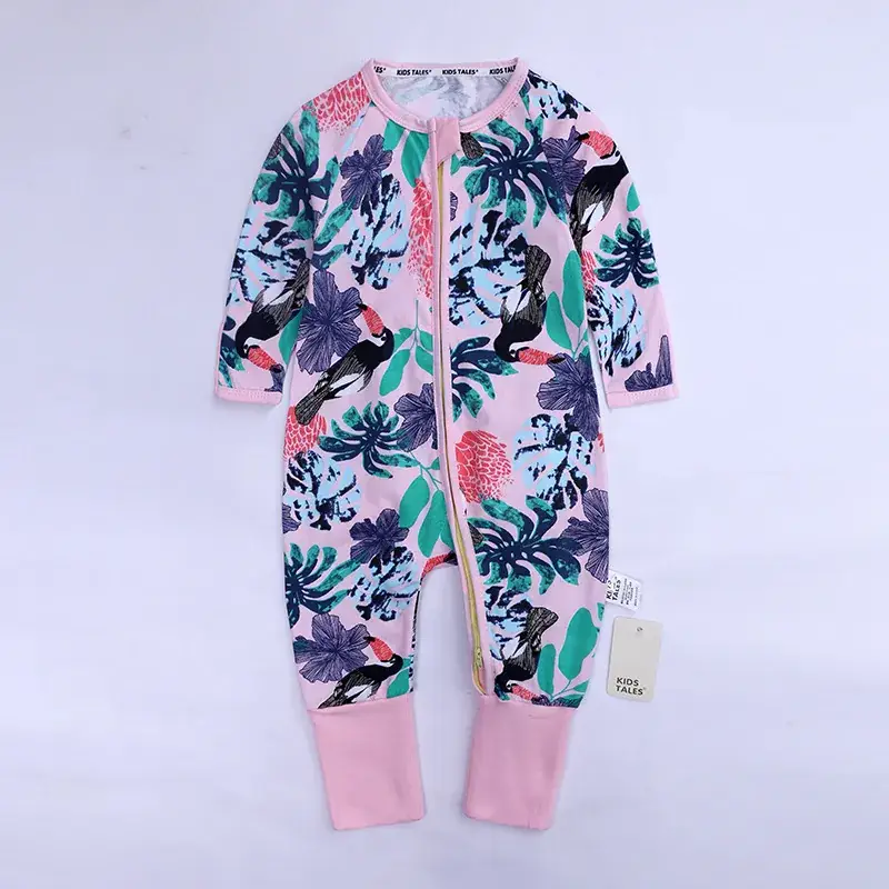 Baby Fleece Pajamas Blue Dolphin Print One-Piece - Image 28