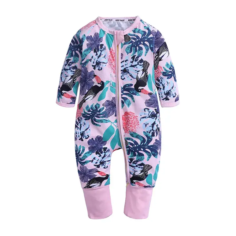 Baby Fleece Pajamas Blue Dolphin Print One-Piece - Image 31